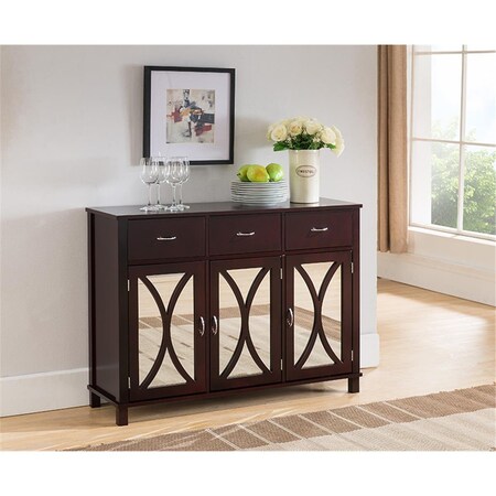 Kb KB C1284 31 x 42 x 12 in. Wood Door & Drawer Console Table - Espresso C1284